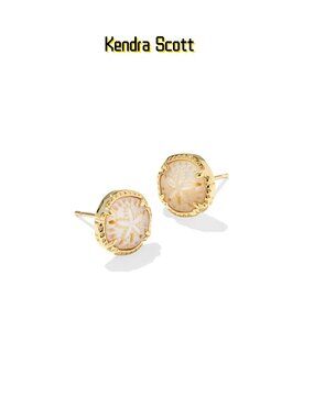 Sand Dollar Gold Stud Earrings